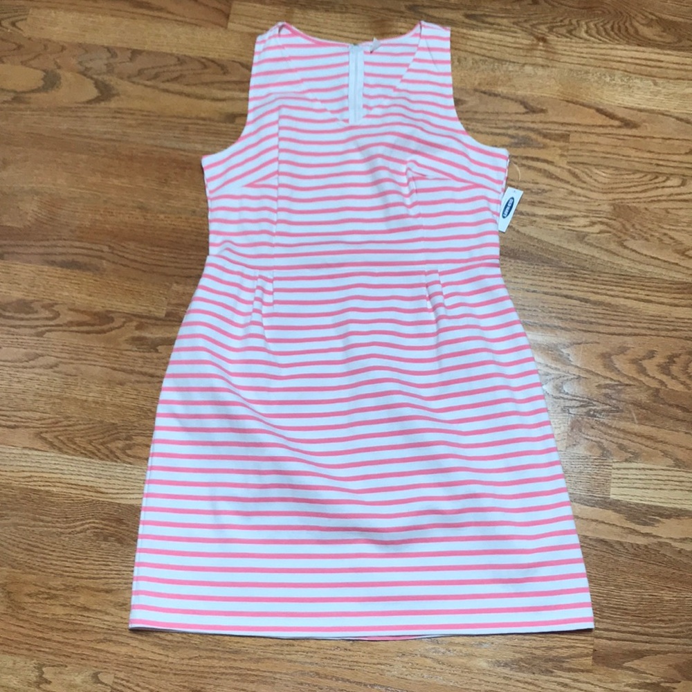 Pink and white striped dress, size XL